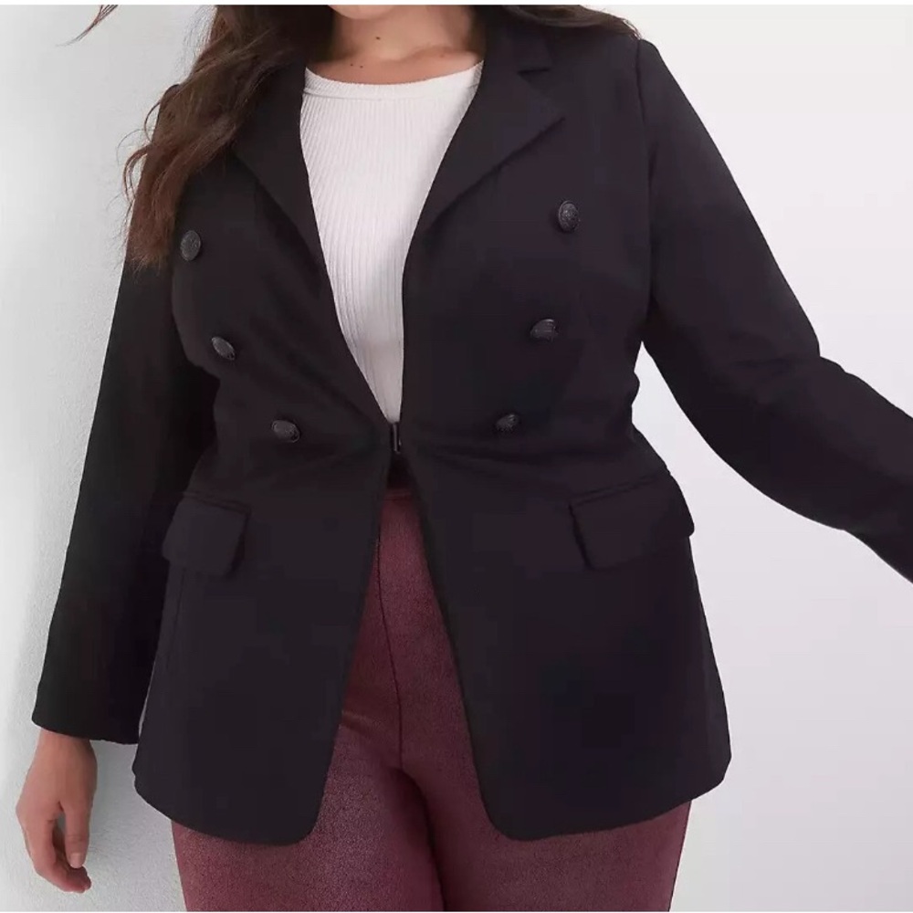 Lane Bryant Womens The Bryant Blazer Size 26 Black Business Lined